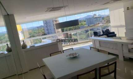 Apartamento a venda com 4 quartos, sendo 3 suítes, todo mobiliado, 4 vagas de garagem e lazer completo na Praia da Bacutia, Guarapari