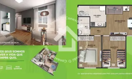 Apartamento no Villa Natureza, Bairro Porto Dantas em Aracaju com 2 quartos