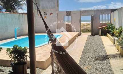 Casa com piscina à beira da praia com 3 quartos povoado Jatobá em Barra Dos Coqueiros