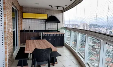 Apartamento com 3 quartos, boqueirão, santos. andar alto