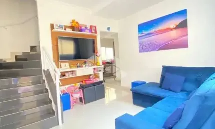 Casa de condominio a venda na praia grande, bairro maracanã, com 2 quartos e 1 vaga