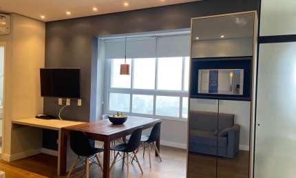 Loft mobiliado com 43m² para locação no Pq. Monte Líbano, Mogi das Cruzes/SP