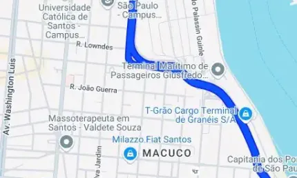 Galpão  coberto com 10.000m  beirando  avenida do Porto de Santos