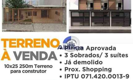Terreno à Venda para 3 Sobrados, com 3 dormitórios de 125m² (planta aprovada) por R$ 690.000 - Imirim - São Paulo/SP