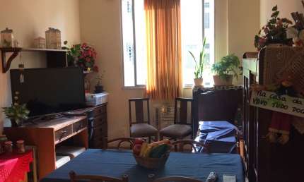 Excelente sala e quarto, cozinha, dependências completas, andar alto, fundos, silencioso, 55m²...