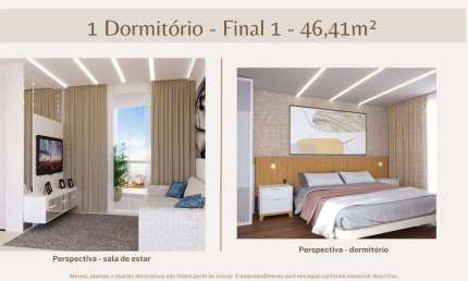 Apartamento 1 Dormitório Sacada com Churrasqueira Ecoville
