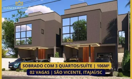 SOBRADO 3 QUARTOS PRÓXIMO A ESTEFANO SÃO VICENTE  ITAJAÍ/SC