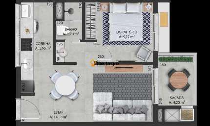 Apartamento 1 dormitórios à venda Camobi Santa Maria/RS