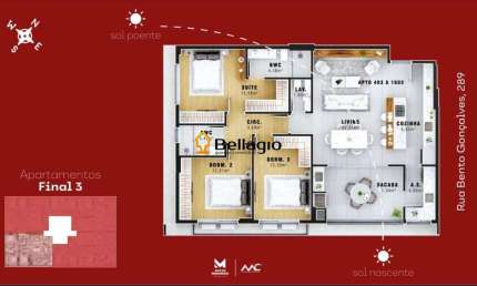 Apartamento 3 dormitórios à venda Nossa Senhora das Dores Santa Maria/RS