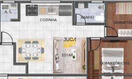 Apartamento com 2 dormitórios à venda, 46 m² por R$ 275.000,00 - Jardim Santa Lídia - Mauá/SP