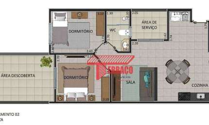 Apartamento com 2 dormitórios à venda, 60 m² por R$ 371.000,00 - Vila Linda - Santo André/SP
