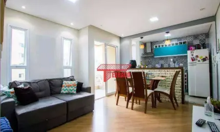 Apartamento com 2 dormitórios para alugar, 54 m² - Vila Valparaíso - Santo André/SP