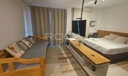 Apartamento flat para locação mobiliado no bairro Jardim Botânico, em Ribeirão Preto.