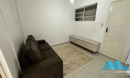 Apartamento quarto e sala, vista mar, elevador e garagem em Praia Grande
