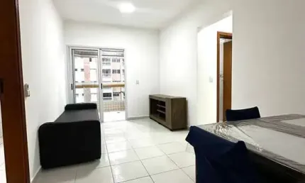 Apartamento mobiliado, 1 quarto, churrasqueira, na Tupi em Praia Grande