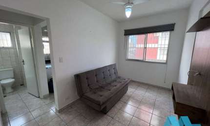 Apartamento com 1 quarto, elevador e garagem, no Boqueirão em Praia Grande