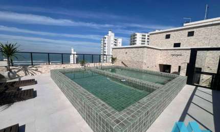 Apartamento novo de 57 m² com 1 suíte, lazer, na Caiçara em Praia Grande
