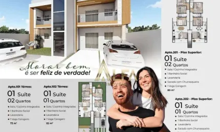 Apartamento com 3 dormitorios sendo 1 suíte / Meia Praia - Navegantes SC
