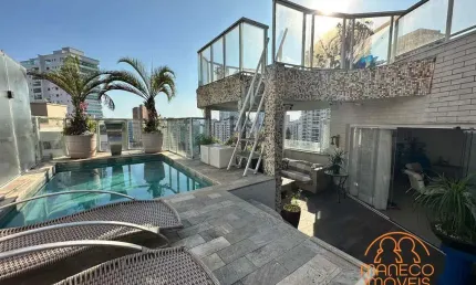 Cobertura à venda, 2 quartos, 2 suítes, 2 vagas, ponta da praia - santos/sp