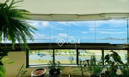 Lindo apartamento, frente mar, varandão com 4 dormitórios à venda, 155 m² por R$ 2.600.000 - Mata da Praia - Vitória/ES