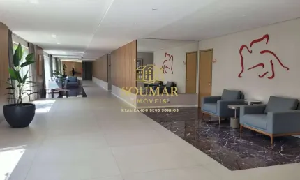 Apartamento novo no Gonzaga com 2 suítes em andar alto e com vaga demarcada