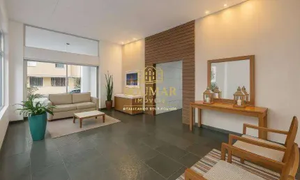Apartamento quadra da praia. vista para o mar. 3 quartos- boqueirâo -santos