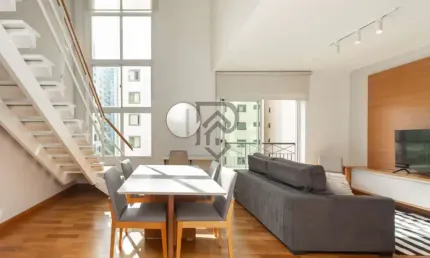 Apartamento Duplex em Pinheiros, sala pé direito duplo