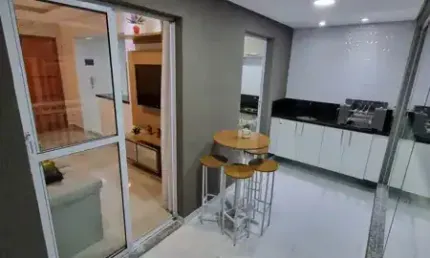 Varanda gourmet / integrada com sala e cozinha / lazer