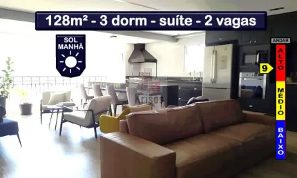 Morumbi 128m² com 3 dormitórios e 2 suítes e 2 vagas ? terraço gourmet