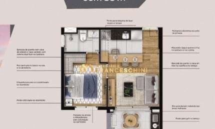 OPORTUNIDADE DE REPASSE - VISION COLINAS - Planta de 33m2, 01 Dormt.