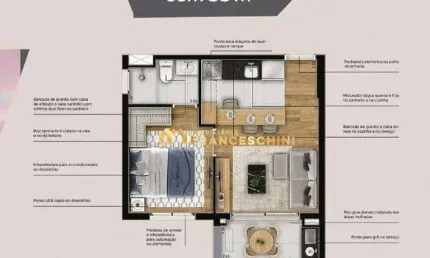 OPORTUNIDADE DE REPASSE - VISION COLINAS - Planta de 33m2, 01 Dormt.