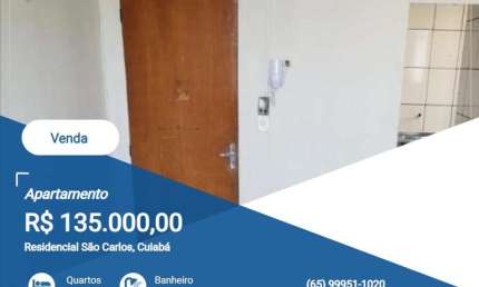 Apartamento para Venda em Cuiabá, Residencial São Carlos, 2 dormitórios, 1 banheiro, 1 vaga