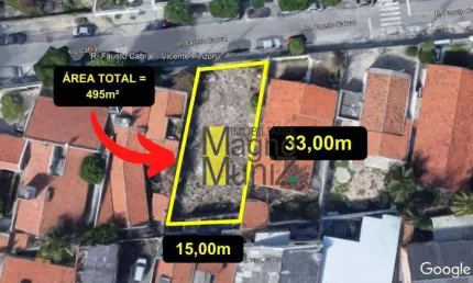 Terreno à venda medindo 495 m² por R$ 600.000 - Papicu - Fortaleza/CE