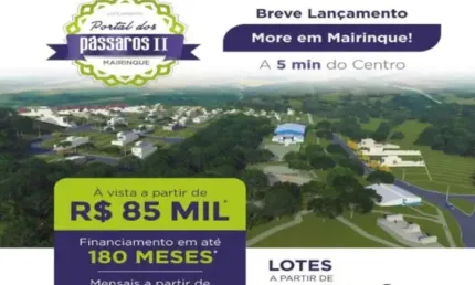 Loteamento em mairinque - novo bairro planejado - investimento ou moradia