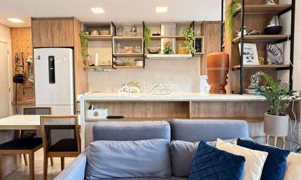 Apartamento NOVO, 75m2, 2 Quartos, 1 Vaga, Mobiliado. Condomínio Trebbiano Ecoville.