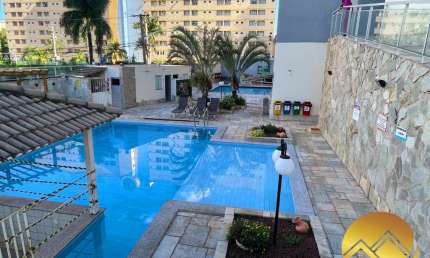 Apartamento com 1 quarto suíte, sala, cozinha, varanda, mobilado, sol da manhã, piscinas, sauna