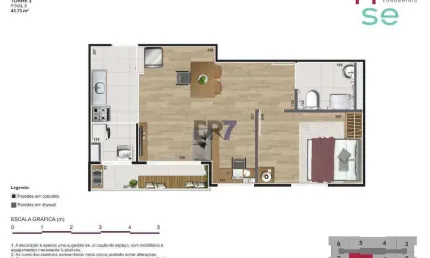 Apartamento à venda em Campinas, Vila Ipê, com 2 quartos, com 40.44 m², Rise Condomínio Clube