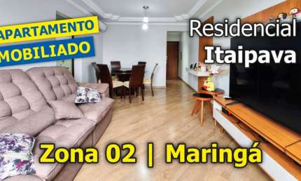 Apartamento mobiliado no RESIDENCIL ITAIPAVA em Maringá