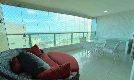 Terrazzo Ondina 98m², climatizado, varanda gourmet, móveis planejados, vista mar, 1 suíte, 2/4, área de serviço, 2 vagas. Agende sua visita!