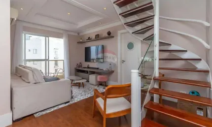 Cobertura duplex para venda, 176m², 3 dorm (1 suíte + closet), 3 vagas e com piscina, churrasqueira, sauna privativa!