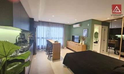 Apartamento mobiliado com 1 dormitório à venda, 32 m² por r$ 427.000 - centro - blumenau/sc