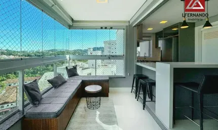 Apartamento mobiliado com 3 dormitórios, sendo 1 suíte à venda, 101 m² por R$ 899.000 - Velha - Blumenau/SC