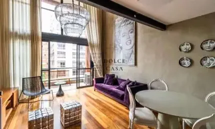 Loft no jardim paulista - varanda, pé direito duplo, mobiliado