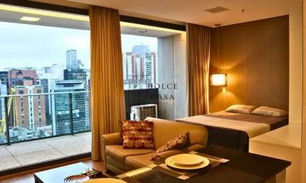 Flat na vila olímpia - 1 suite, home office, lazer completo e ampla varanda