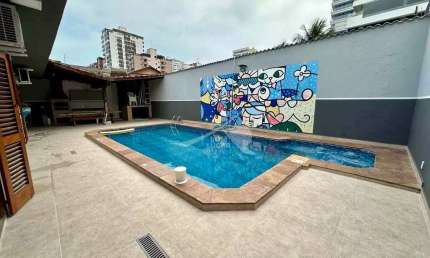 Casa com 3 quartos e piscina, Canto do Forte - Praia Grande