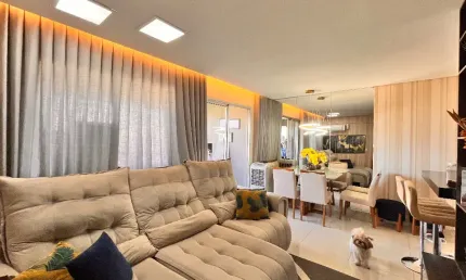 Apartamento Mobiliado com três Quartos com suíte na Orla de Parque Goiânia