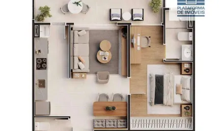 Apartamento com 1 dormitório à venda, 50 m² por R$ 476.279,75 - Boa Vista - Bragança Paulista/SP