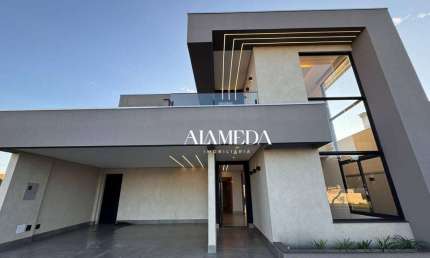 Casa de Alto Padrão em Condomínio Fechado com 3 dormitórios para alugar próximo ao Centro de Cambé-PR, 211 m² por R$ 7.000/mês