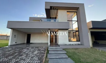Casa de alto padrão em condomínio fechado com 3 dormitórios para alugar próximo ao centro de cambé-pr, 211 m² por r$ 7.000/mês