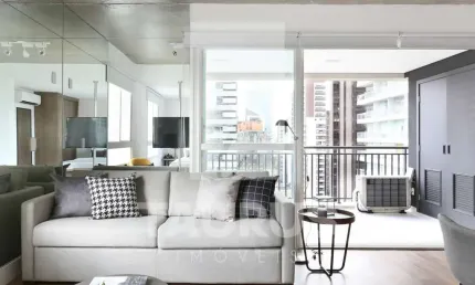 Apartamento mobilado com 1 quarto, para alugar no Brooklin, São Paulo-SP.